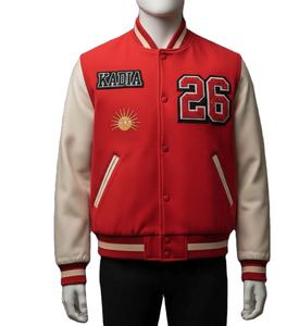 Chaqueta Varsity de Invierno Impermeable y Transpirable de Alta Calidad al por Mayor para Hombre, con Mangas de Piel de Oveja y Parches con Logotipo Personalizado - Product Image 1