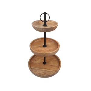 Support à gâteau de forme ronde en bois et en verre fini naturel pour mariage fête d'anniversaire gâteau dôme fait à la main en vrac - Product Image 6