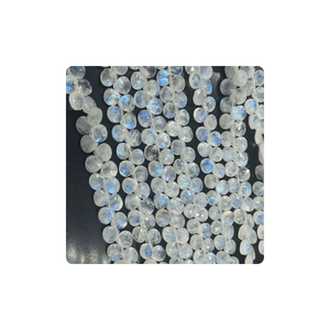 Venta al por mayor de cuentas briolette en forma de corazón facetado de piedra lunar arcoíris Rosa 7mm aproximadamente 8 pulgadas hebra fabricación de joyas - Product Image 4