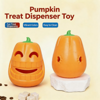 Juguete para Perros con Forma de Calabaza, Comedero Lento Anti-Asfixia, Tazón de Comida con Base de Succión para Perros Pequeños y Medianos