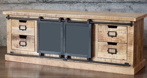 Wdn ตู้ทีวีแบบเลื่อนได้2ประตู (เหล็ก) 4 DRWR- MANGO ไม้ห้องนั่งเล่นทำด้วยมือสินค้าจำนวนมากรูปร่างและขนาดที่กำหนดเอง - Product Image 2