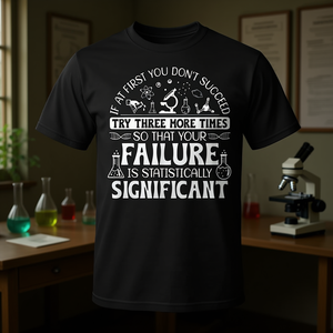 T-shirt scientifica: se alla prima prova non ottieni successo, prova ancora tre volte - Idea regalo promozionale - Product Image 3