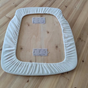 C002 - Housse de coussin pour chaise de salle à manger en velours Spandex couleur unie de haute qualité, <span class=keywords><strong>blanc</strong></span> ivoire et noir, pour chaise de barbier Chivari - Product Image 6