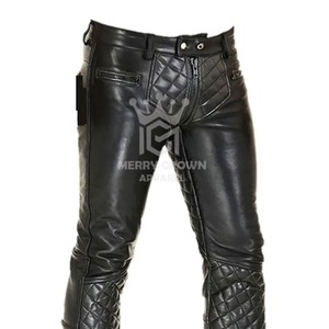 Men's Fashion Leather Pants In Solid Color Best Supplier Bulk Quantity Fashion Leather men's pants - Product Image 4