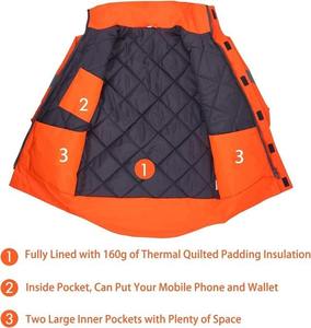 เสื้อแจ็กเก็ตเพื่อความปลอดภัยในฤดูหนาวชั้น3สำหรับใส่ทำงานผ้าโพลีเอสเตอร์สะท้อนแสงกันน้ำ - Product Image 2