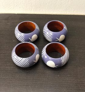 Servilleteros de madera hechos a mano antiguos, decoración de mesa impresionante de lujo Vintage clásico, cenas, fiestas, bodas, ocasiones especiales - Product Image 5