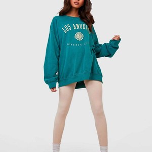 Sudadera Extra Grande para Mujer con Cuello Redondo, Sudadera Estampada Transpirable de Invierno, Informal, con Logotipo Frontal, Impresión Personalizada al por Mayor - Product Image 3