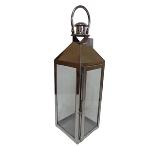 European Style Lantern Iron Art <b>Retro</b> Wind Metal <b>Glass</b> Lantern Creative Romantic Wind Candlestick Lantern Metal - Product Image 2