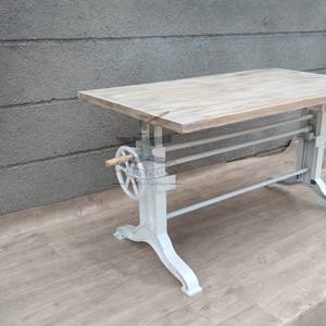 Table à manger industrielle en métal durable et élégante avec manivelle manuelle, couleur verte rustique RGDT00414, taille et couleur personnalisables pour l'école, le restaurant - Product Image 5
