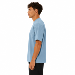 T-Shirt de luxe 100% coton 180gr homme demi manches pour tenue de week-end Sky Blu pour toutes les saisons maillot de fabrication italienne 24/1 - Product Image 3