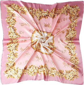 Foulard en soie tendance élégant pour femmes Foulard en satin de soie de luxe pour femmes Foulards en soie imprimés à fleurs pour femmes - Product Image 2