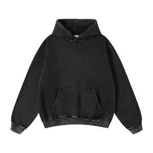 Sudadera con capucha personalizada Hip Hop Heavyweight 100% Cotton Fleece Oversized Blank Vintage Acid Wash para hombres - Product Image 1