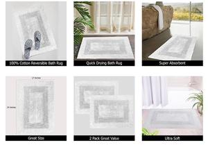 เสื่อห้องน้ำผ้าฝ้าย100% แบบกลับด้านได้ทั้งสองด้านใช้พรมห้องน้ำในรูปแบบและสีที่หลากหลายโดยผู้ช่วยให้รอด - Product Image 3