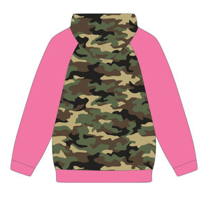 Sudadera con Capucha de Forro Polar para Mujer, Estilo Universitario, con Estampado Personalizado en la Parte Delantera, Color Rosa y Verde, para Hermandades Universitarias - Product Image 6