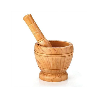 Mortero de madera y Maja Ajo Pimienta Hierba Especias Molinillo Prensa Trituradora Mortero y Maja para la venta - Product Image 6