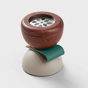 Modern Arabic Incense Altar - Wood & Leather Bakhoor <b>Burner</b> for Contemporary <b>Oud</b> Rituals - Product Image 1