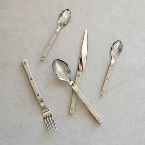 Juego de 4 cubiertos de acero inoxidable, cubiertos, cuchara, cuchillo, tenedor, cocina perfecta, mesa, restaurante, uso plateado, acabado plateado - Product Image 5