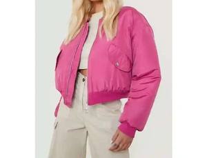 Veste bomber matelassée décontractée vintage pour femmes 2026, streetwear, respirante, tendance, imprimé lettres, fermeture éclair en coton, automne - Product Image 2