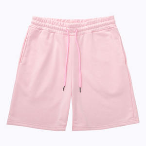 กางเกงขาสั้นตาข่ายสำหรับออกกำลังกายสำหรับผู้ชายทำจากผ้าฝ้าย100% สีพื้นพร้อมเชือกรูดและกระเป๋า - Product Image 4