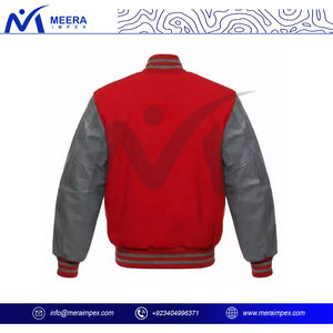 Veste d'université en toile personnalisée de la meilleure qualité du fournisseur pour hommes Veste de baseball coupe-vent confortable avec impression de logo - Product Image 4