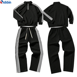 Conjunto Deportivo de Invierno de 2 Piezas para Hombre, Estilo Informal, con Capucha, Cintura con Cordón Ajustable, Tejido Grueso de Poliéster/Algodón, Corte Regular - Product Image 5