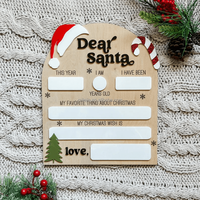Lettre du Père Noël pour la veille de Noël des enfants |   Panneau « Cher Père Noël », accessoire photo de Noël pour enfants