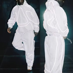 ชุดวิ่งออกกำลังกายสำหรับผู้ชายเสื้อกันลมและกางเกงวอร์มมีซิปรูดโลโก้ออกแบบได้ตามต้องการ - Product Image 6