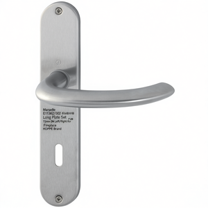 Juego de Placas Largas de Acero Inoxidable Marseille E1138Z/302 F69 OB 72mm DIN Izquierda/Derecha para Chimenea, Marca HOPPE - Product Image 3