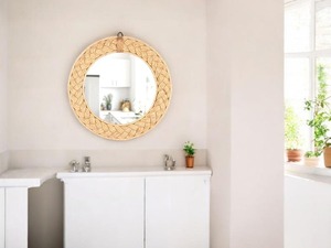 Espejo de Pared con Marco de Mosaico Turquesa de Último Diseño para Sala de Estar, Espejo Decorativo de Pared con Forma de Sol para Decoración Navideña del Hogar - Product Image 3
