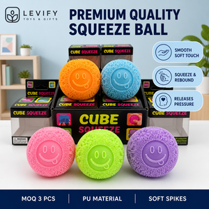 Balle anti-stress souple et pointue à presser, jouet sensoriel en forme de visage souriant pour apaiser les mains et le bureau au quotidien - Product Image 4