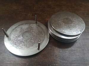 2023 Vintage Argent Métal Sous-verres Design Moderne Chambre D'hôtel Restaurant Bureau En Gros Nouvelle Collection Fabriqué en Inde - Product Image 3