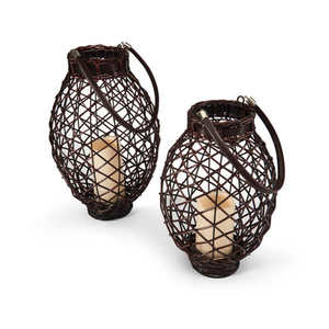 Handwoven Natural Liebe Rattan <b>Candle</b> <b>Lantern</b> Outdoor Tabletop Decorative Light Holder for Home and Garden Ambiance - Product Image 4
