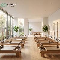 Tour de Pilates Reformer Professionnel de Studio en Chêne de Haute Qualité avec Demi-Tour