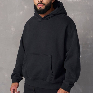 Sweat à capuche streetwear personnalisé pour homme 100 % coton, impression numérique automne, coupe lourde, délavé à l'acide avec broderie strass - Product Image 1