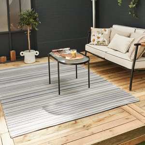 Outdoor Reversible Woven Carpet Modern Abstract <b>Rainbow</b> <b>Rug</b> for Camping Door Bathroom Washable Grey - Product Image 5