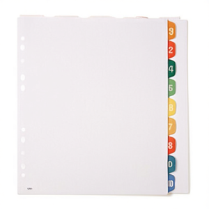 Leitz Extra Wide DIN <b>A4</b> Number Register Multicolor Polypropylene File <b>Folder</b> Accessory with Numbers 1-10 - Product Image 3