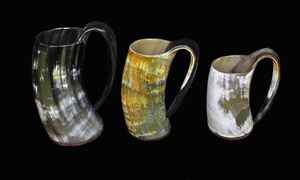 Vente en gros de chope à bière en corne de buffle taille personnalisée exquise fabriquée à la main Viking verre poli/plastique inspiré des animaux directement de l'Inde - Product Image 2