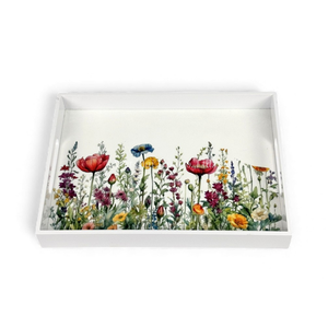 Plateau en laque florale fait à la main, motif floral décoratif pour servir de la nourriture, présentation de table et décoration de la maison en provenance du Vietnam - Product Image 2