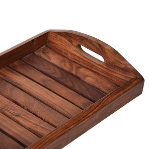 Vente chaude Grand Plateau Rectangulaire en Bois avec Poignée pour Petit Déjeuner Dîner Servir dans les Hôtels Meilleur Prix - Product Image 3