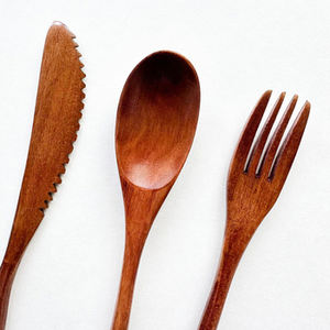 Antique Wooden Cutlery <b>Set</b> Perfect For Weddings Restaurants And Gift Supplies Elegant <b>Flatware</b> <b>Set</b> Of Two Different Shapes - Product Image 5