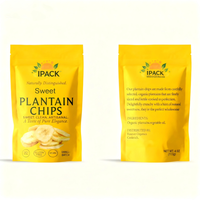 Chip pisang plaintain kantong berdiri dapat ditutup kembali kantong bantal Chip buah kantong kemasan plastik untuk Chip pisang