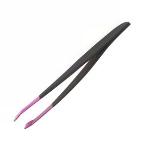 German Stainless Steel <b>Eyebrow</b> <b>Tweezers</b> 3.8 Inches Black Paper Coated manicure <b>Eyebrow</b> Extension <b>Tweezers</b> - Product Image 3