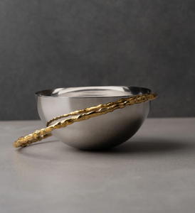 Cuenco de anillo con acabado dorado, batidor de mano de acero pulido, cuenco de latón para servir, cuenco decorativo de mesa para utensilios de cocina - Product Image 5