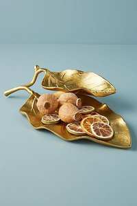 Plateau en aluminium à feuilles design moderne en or 2025 Plateau en métal léger et résistant aux rayures de haute qualité pour un service de nourriture élégant - Product Image 4