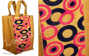 Reusable Geometric Pattern <b>Small</b> Jute Wine Bottle Carry <b>Bags</b> with Handle Eco-Friendly Christmas Gift & Travel Shopping <b>Bags</b> - Product Image 2