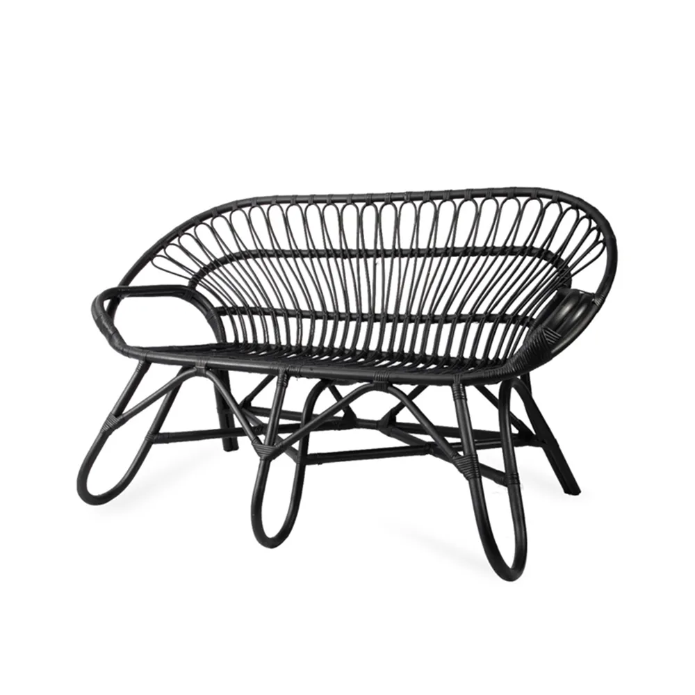등나무 레저 의자 야외 또는 실내 장식을위한 현대적인 미니멀리스트 등나무 소파 의자, 등나무 소파 세미 폴리 쉬드 폴