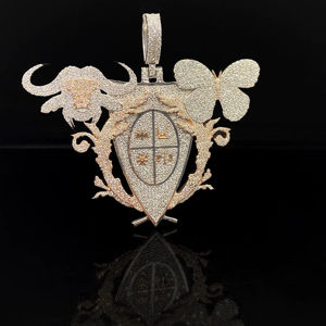 Pendentif Hip Hop en Acier Inoxydable avec Diamants Glacés Style Street Personnalisé - Product Image 1