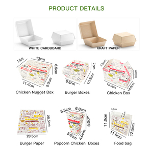 カスタムPrinteRecyclable Boite Egg Drop Sandwich Empaque Para Hamburguesasバーガーボックスウィンドウ付き - Product Image 4