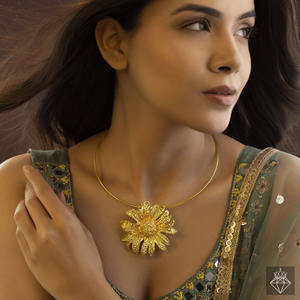 Prao สร้อยคอจี้ดอกทานตะวันทำด้วยมือสร้อยคอจี้แฟชั่นป้องกันการเสื่อมเสียสำหรับผู้หญิงเครื่องประดับจำนวนมาก - Product Image 1