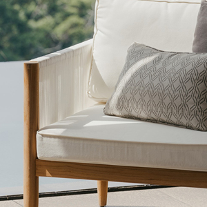 Ngoài Trời Sân Vườn Biệt Thự Đồ Nội Thất Nhà Phòng Chờ Ghế Vật Liệu Gỗ Tếch Với Sợi Dây Mây Và Đệm-Kael - Product Image 4